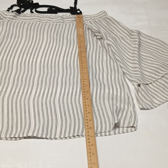 Ann Taylor Loft off the shoulders loose fit strapped Top womens Sz Small EUC - Picture 7 of 15
